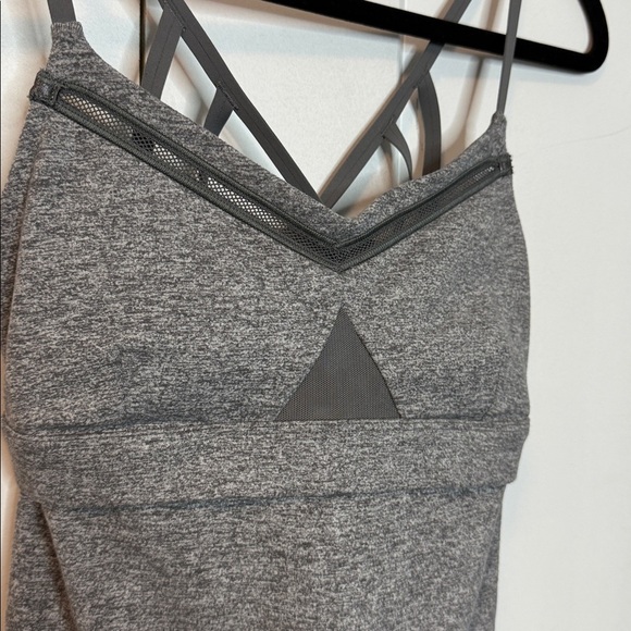 Lululemon Grey Criss cross back Strappy racerback workout top - 6 - Picture 2 of 5